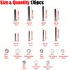 176-piece stainless steel heavy-duty hex bolt and nut kit, M6/M8/M10, fully threaded, for household and machinery use.