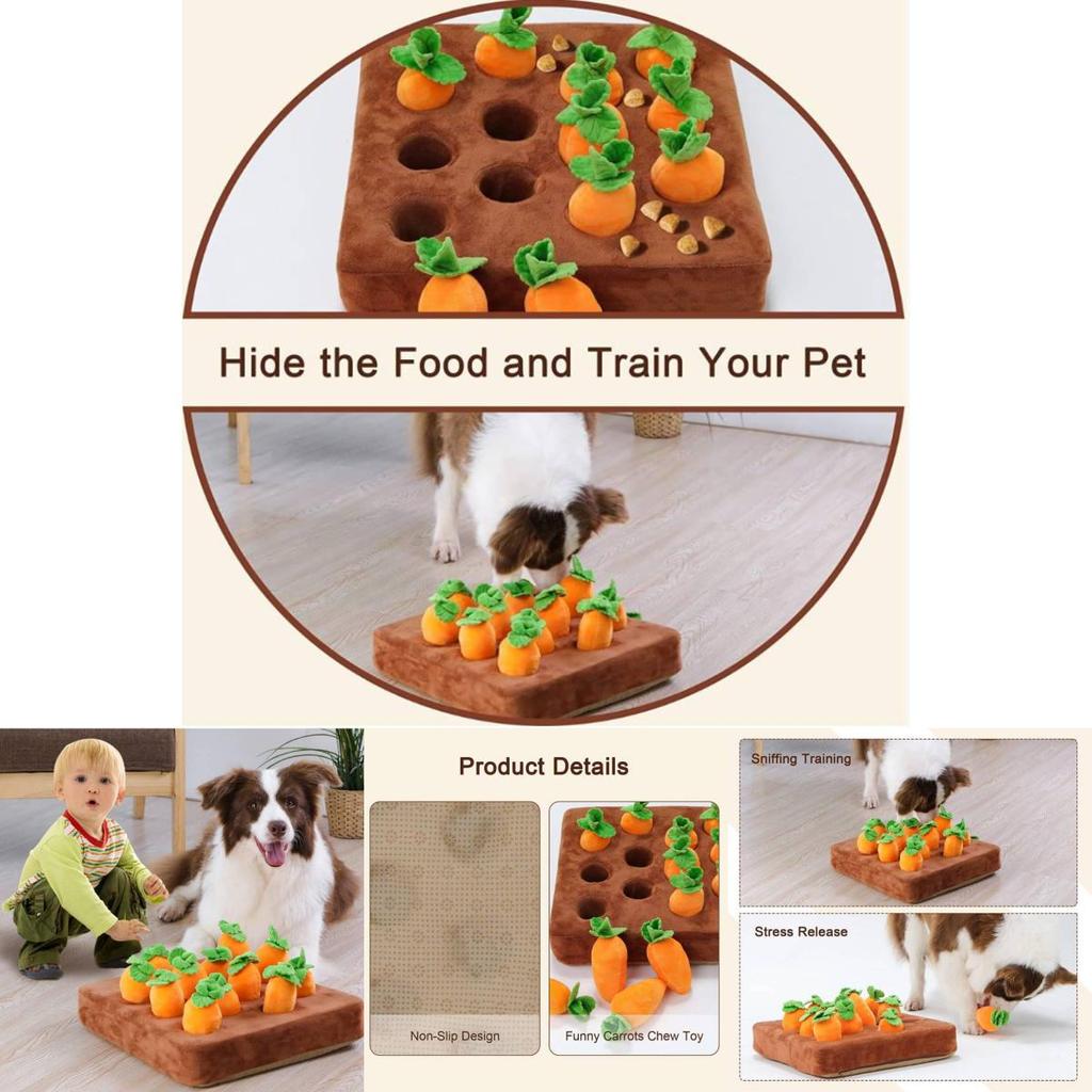 Plush Carrot Dog Interactive Toy For Stress Relief And Chewing Fun