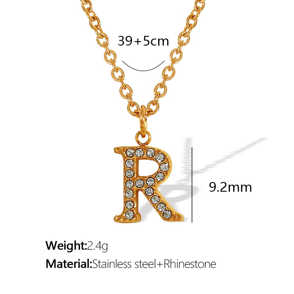 Titanium Steel 26 Letters Elegant And Exquisite Pendant Necklace Light Luxury Fashion Collarbone Chain High Sense Versatile
