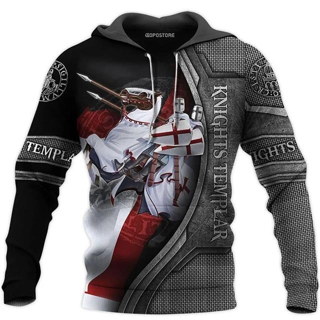 Новые толстовки с капюшоном и 3D принтом в одном стиле для мужчин и женщин, повседневный модный пуловер, тема крестового похода, топы, пальто, мужское XXXXXL