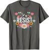 Unisex Shirt Cotton Oversize Large Size Resist Floral Resistance Activists Feminists Retro Unisex T-Shirt