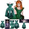 Wednesday Agnes Demille Green Cosplay Dress With Polyester Fabric For Teen And Adult Costumes