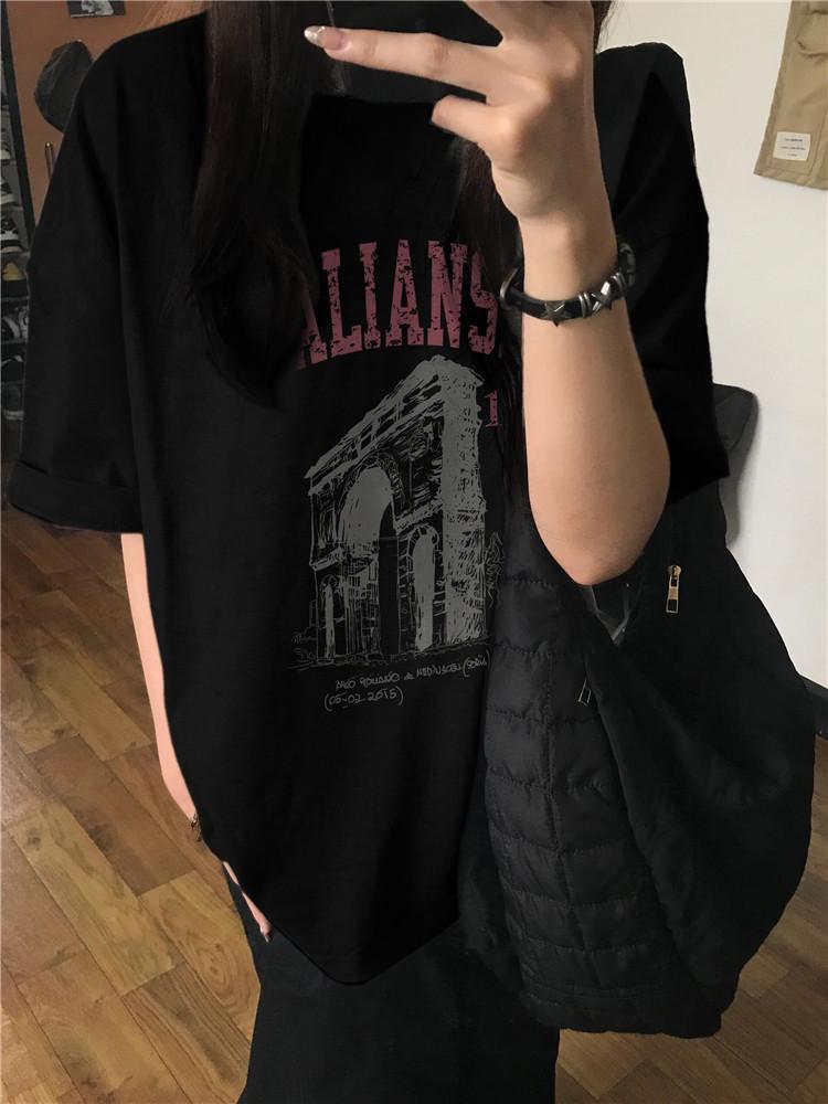 Women's Plus Size Oversized Cotton Streetwear Tee: Trendy Lazy Style for Chubby Girls & Couples