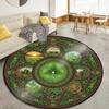 Mushroom Clover Round Area Rug,Carpet Rug for Living Room Bedroom Sofa Playroom Decor,Non-slip Floor Mat Q0027