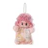 Plush Keychain Doll Soft Curly Hair Stuffed Toy with Printed Outfit and Glasses for Bag Decoration or Collectible Accessory