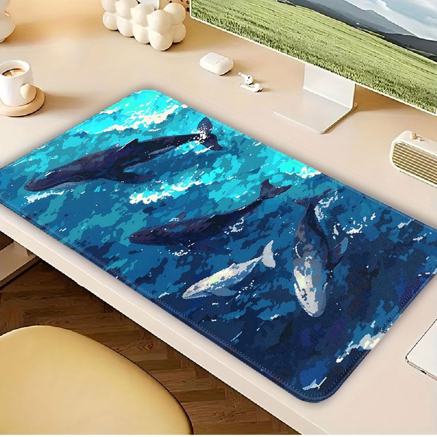 Deep Sea Blue Fish Mouse Pad Computer Laptop Pad Desk accessories Keyboard Mouse Pad Game Console Pad office Pad Anti slip