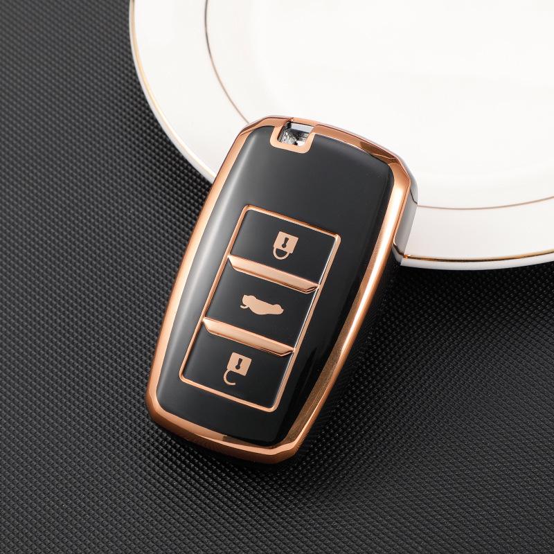 Changan Car Key Case for CS75: Gold-Edged Oshan TPU Key Cover