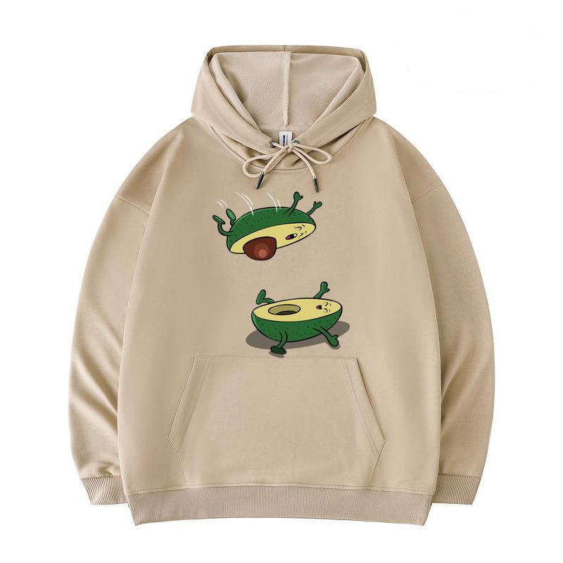 

Men s Hoodies The Avocado Jump Print Funny Harajuku Style Twill imitation cotton Hoodies