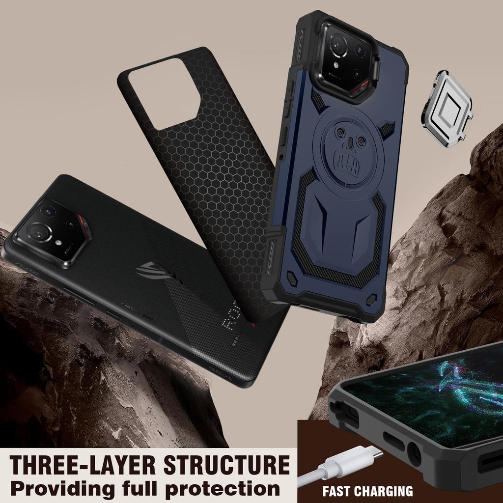 Funda para Teléfono Asus ROG Phone 9 Pro Soporte de Protección para Lente ROG Phone 8 9FE Armadura Funda Protectora Anticaídas