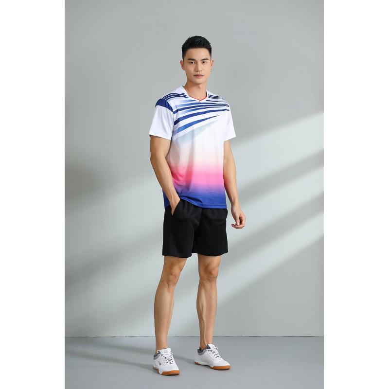 Men Women Badminton Shirts Short Sleeve Breathable Team Training Competition Tops
