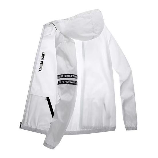 

Чоловіча сонцезахисна куртка з капюшоном, рукавом і блискавкою, сонцезахисна планка 360-градусне довге захисне пальто Ice Silk Thin Loose Fit M
