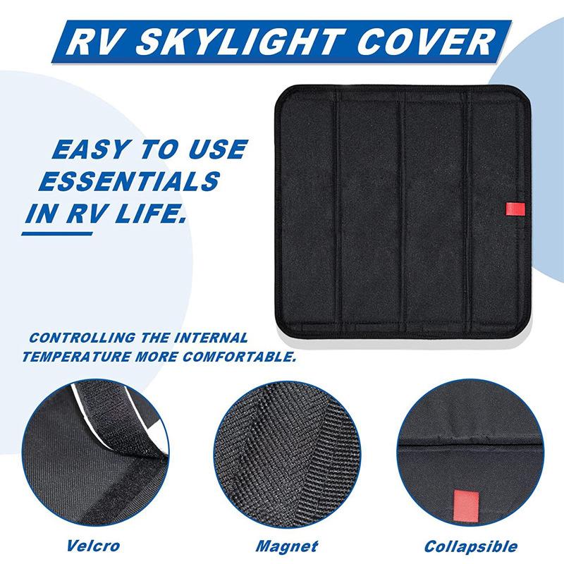 RV Skylight Sun Shade with Strong Magnets, Vent Fan Cover, Roof Vent Sunshade, Camping Trailer Accessories
