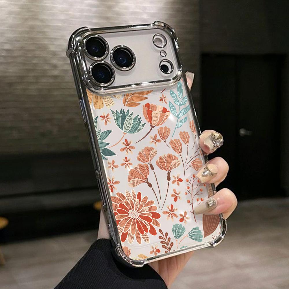 Fashion Flower Pattern Phone Case for Samsung Galaxy A57 A56 A55 A54 A53 A52 A37 A36 A16 A06 4G 5G Anti-drop Transparent Cover