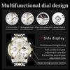 OLEVS 2858 New Moon Phase Quartz Watch for Men Stainless Steel Waterproof Anti-Scratch Luminous Chronograph Mens Wristwatch