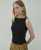 MOTT Waffle Boat Neck Sleeveless - Black