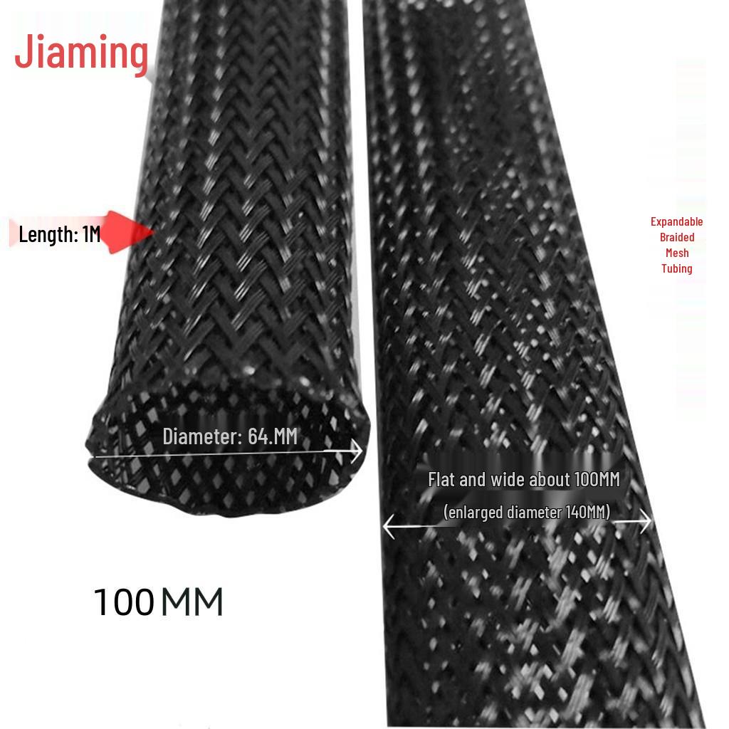 Tubulatură PET Negru Extensibilă Împletită: Protector Ham Cablaj Auto Piele de Șarpe
