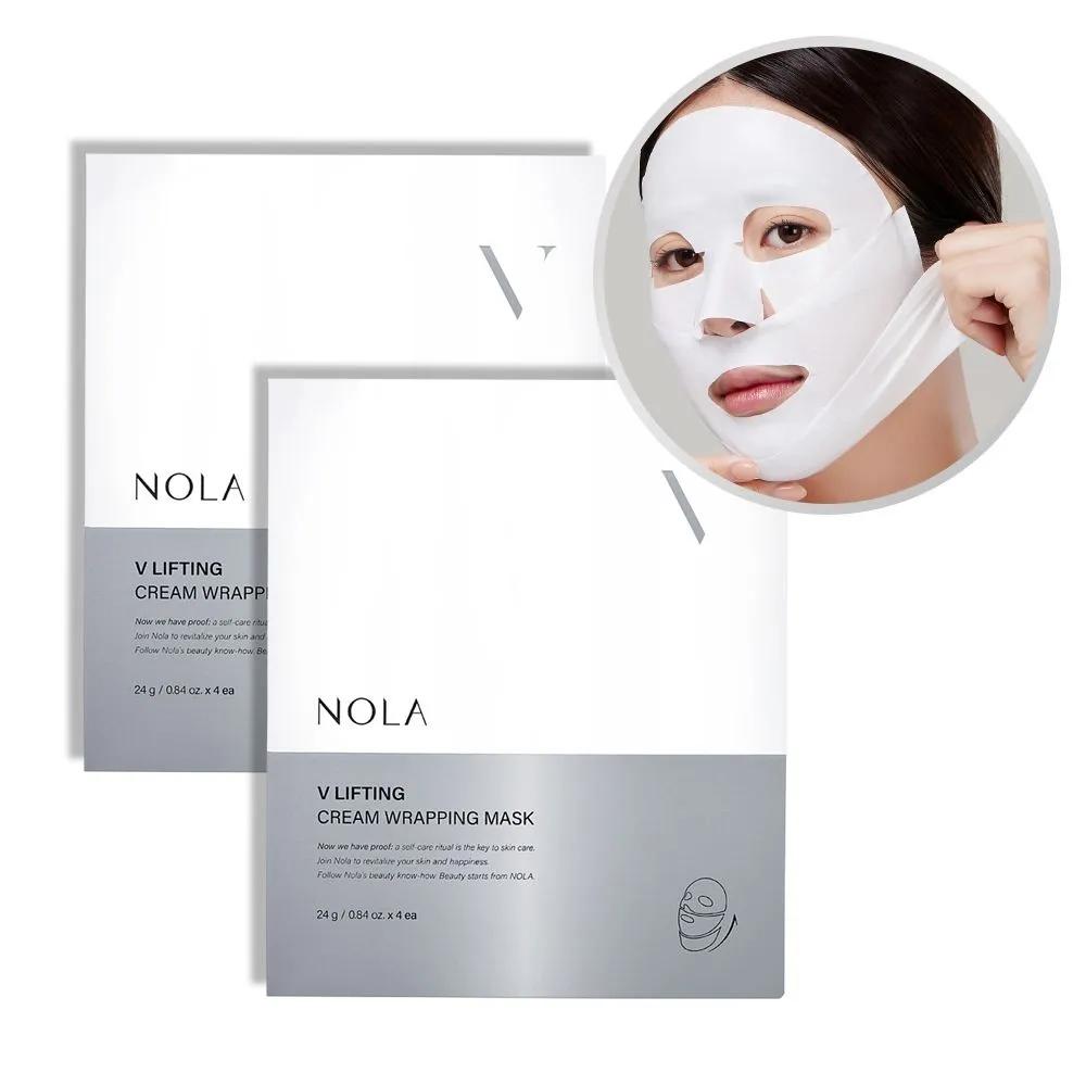 NOLA V Lifting Cream Wrapping Mask Pack 4 Sheets x 2 Boxes (8 Sheets)
