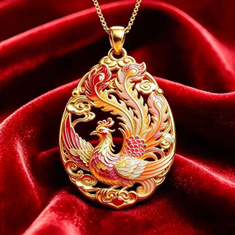 Chinese Style Nine-Tailed Fox Enamel Pendant Necklace Creative Mythology Design Fashion Jewelry For Women Thanksgiving Gift