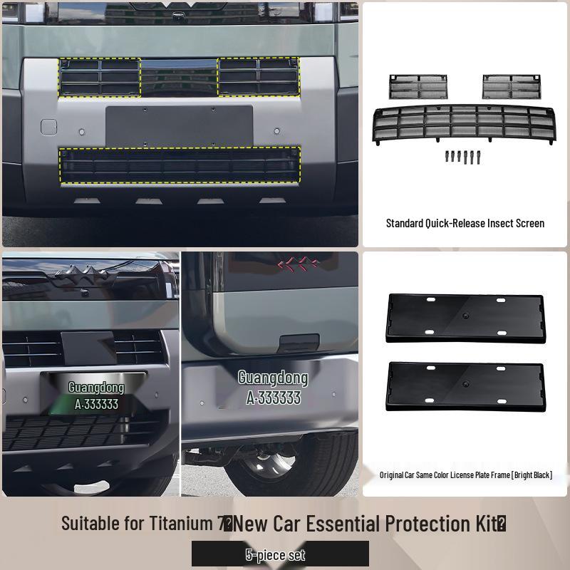 Leopard Titanium 7 Car Insect Screen: Mosquito-Proof Grille with Water Tank Protection and Easy Installation.