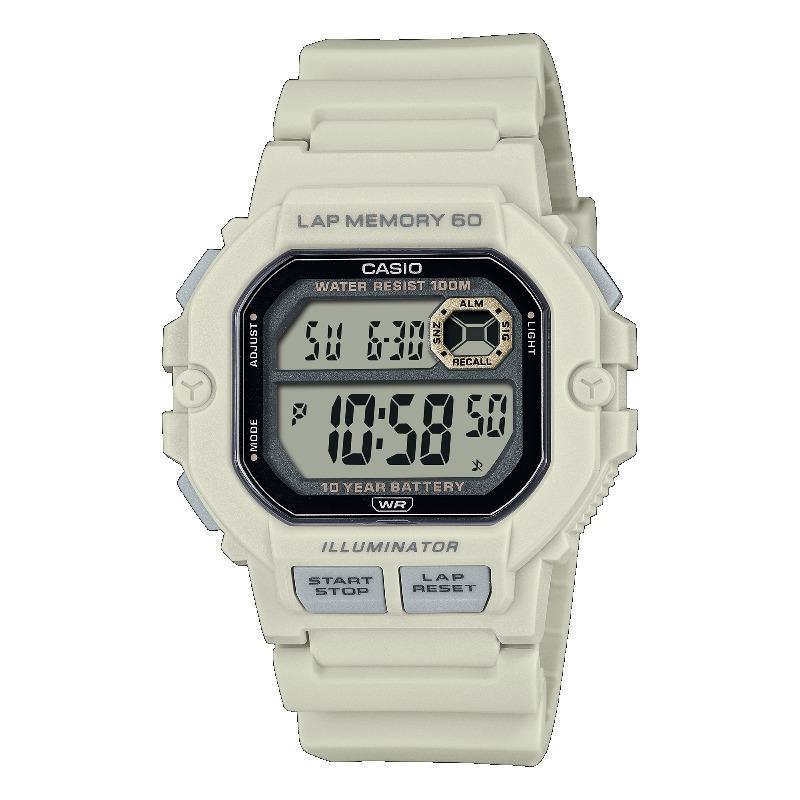 Casio Men s Resin 100M Water Resistant Alarm Quartz Watch WS-1400H-8AV серый