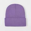 [] Acrylic fiber enlarged warm knitted hat big head circumference solid color flanging cold hat thickened warm