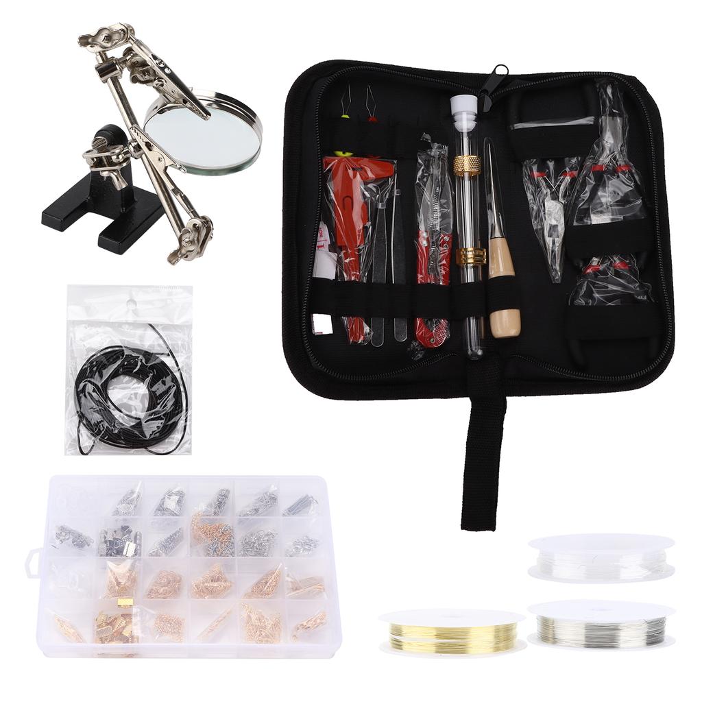 Jewelry Making Set Pliers Necklace Chain Open Ring Kit Beaded DIY Handicraft Accessories