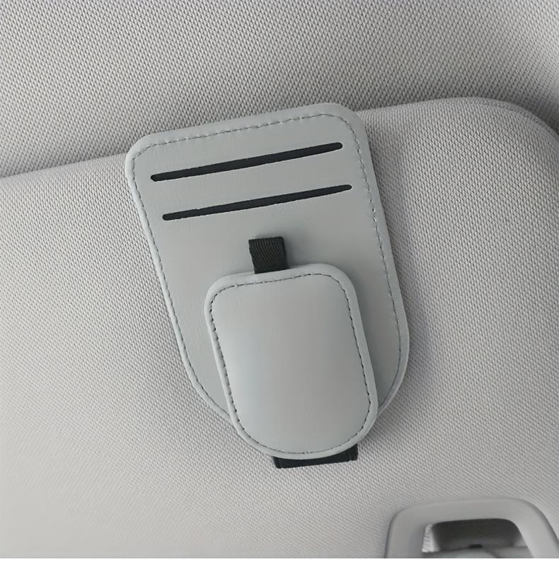 Car Sun Visor Glasses Clip with Dual Card Slot, Multifunction Sunglasses Holder and Interior Eyeglasses Storage Rack
