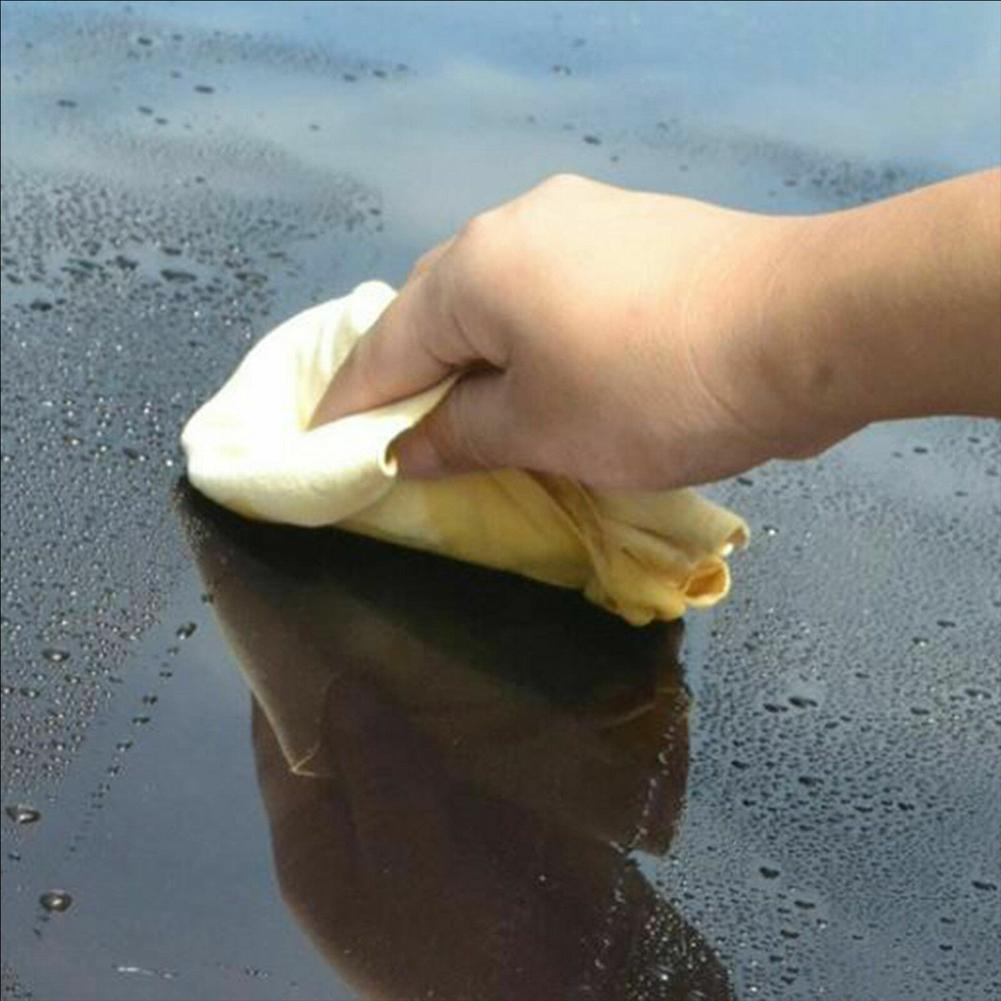 Natural Chamois Leather Car Cleaning Cloth Genuine Leather Wash Suede Absorbent Quick Dry Towel Auto Care Accessories