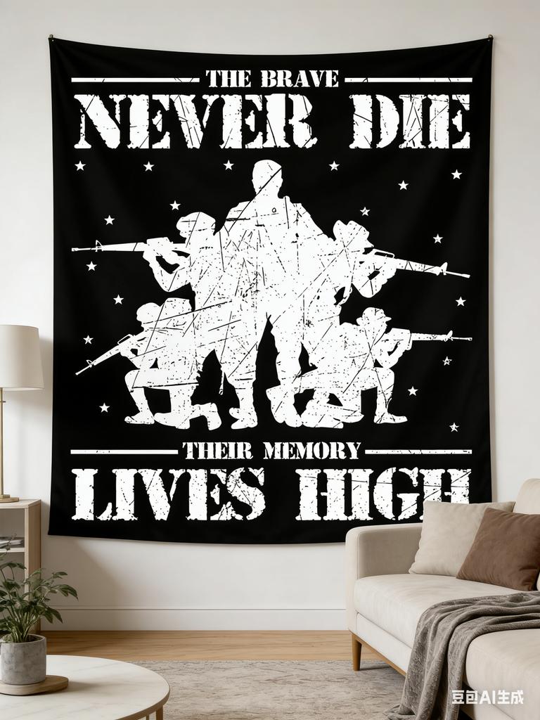 Memorial Day Tapestry Multiple Sizes HD Print American Flag Patriotic Polyester Indoor Outdoor Wall Decor Veteran Gift
