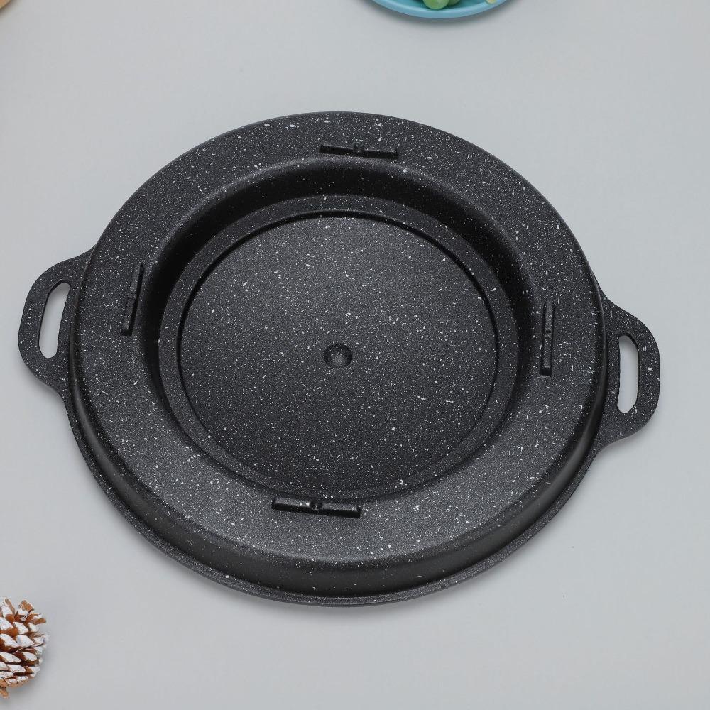 Aluminum Zinc Zinc Alloy Barbecue Plate Oil-drain Groove Grilling Pot Practical Roast Meat Pan  Picnic