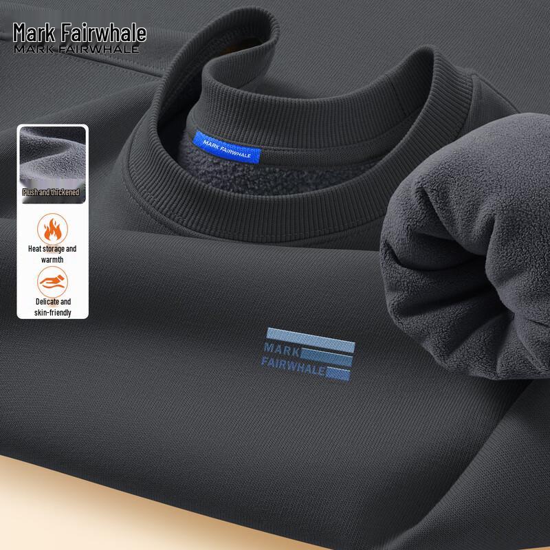 Mark Fairwhale Men's Heavyweight Fleece-Lined Round Neck Sweatshirt