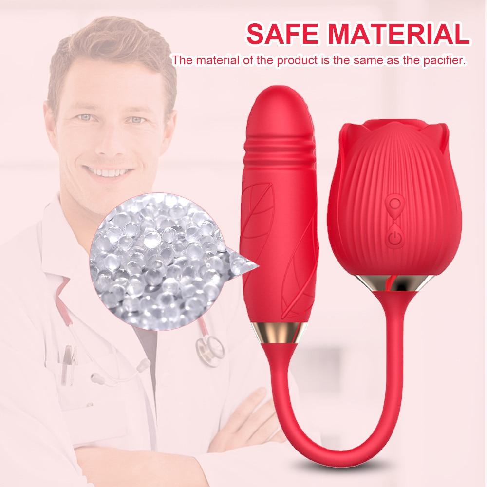 Nipple Clit Sucker Rose Sucking Vibrator Sex Toy for Women Vagina Stimulator Female Thrusting Love Vibrating Egg Toys for Adults