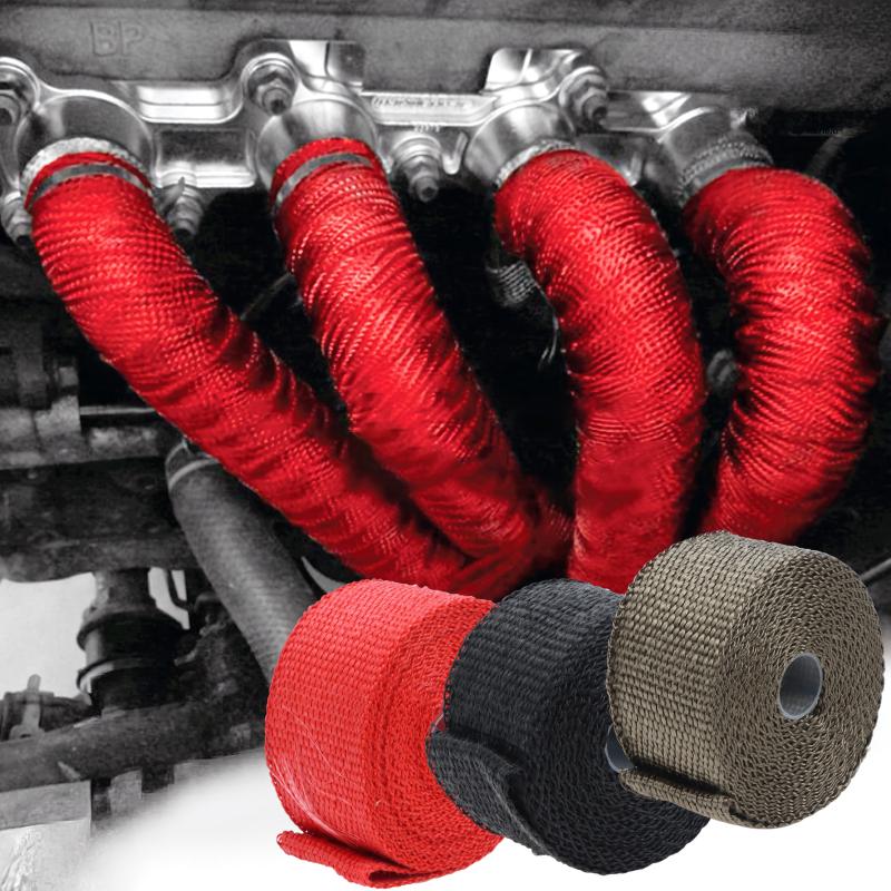 Exhaust Heat Insulation Wrap Tape 5m x 5cm High Performance Fiberglass High Temp for Street Bike Exhaust Pipe Heat Reduction