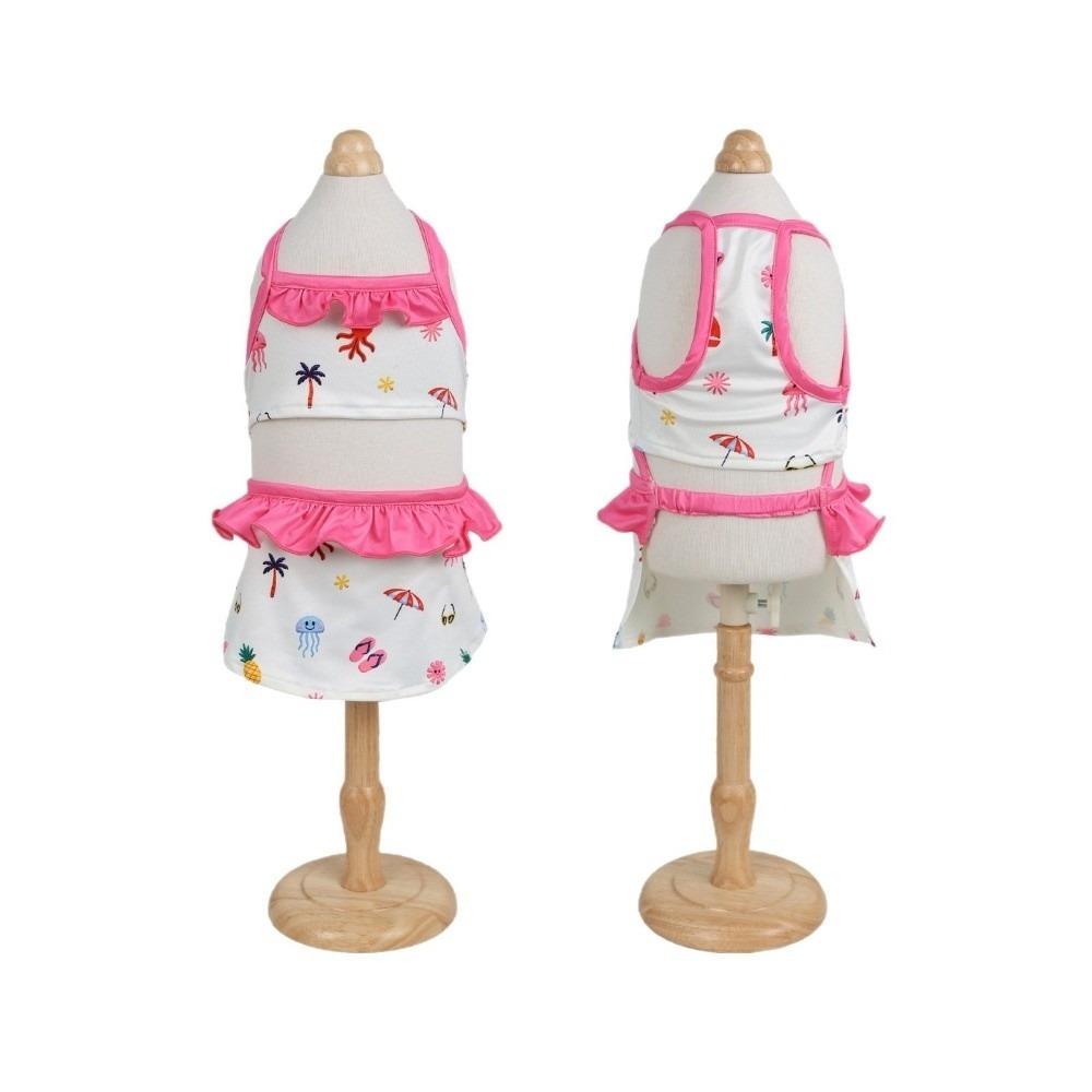 Thin Breathable Pet Swimsuit Soft Pet Princess Dresses Cat Suspender Skirt Summer M розовый