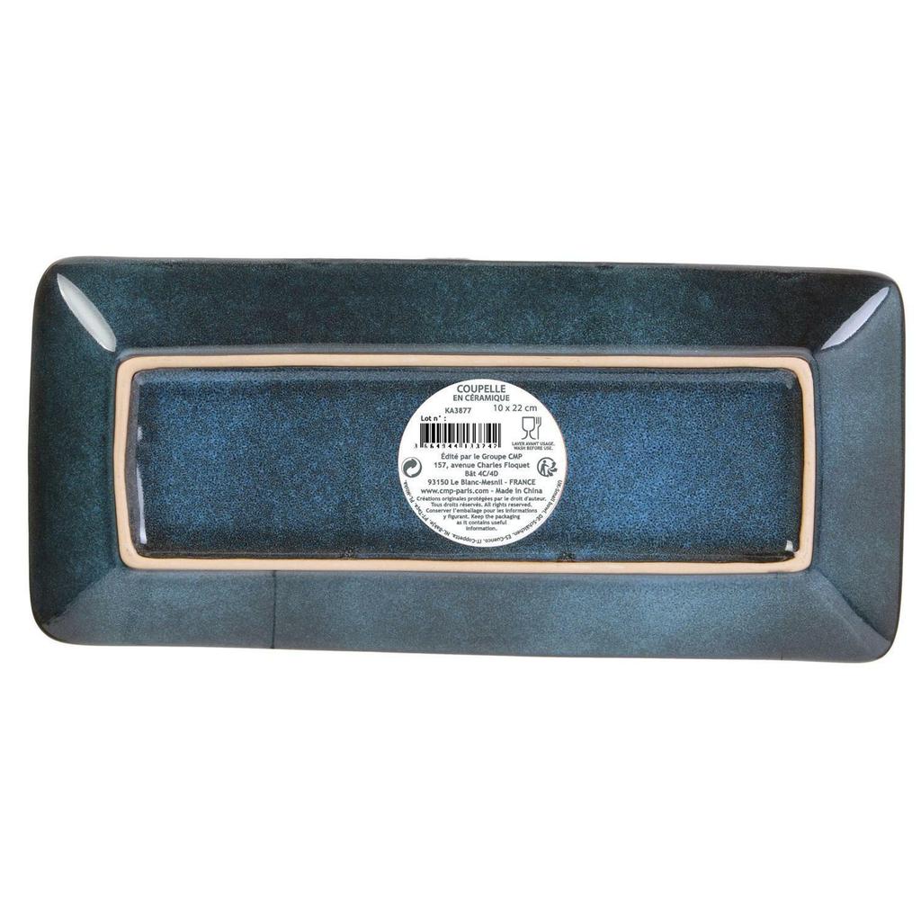 RECTANGULAR PLATE Tierra BLUE 22x10 cm