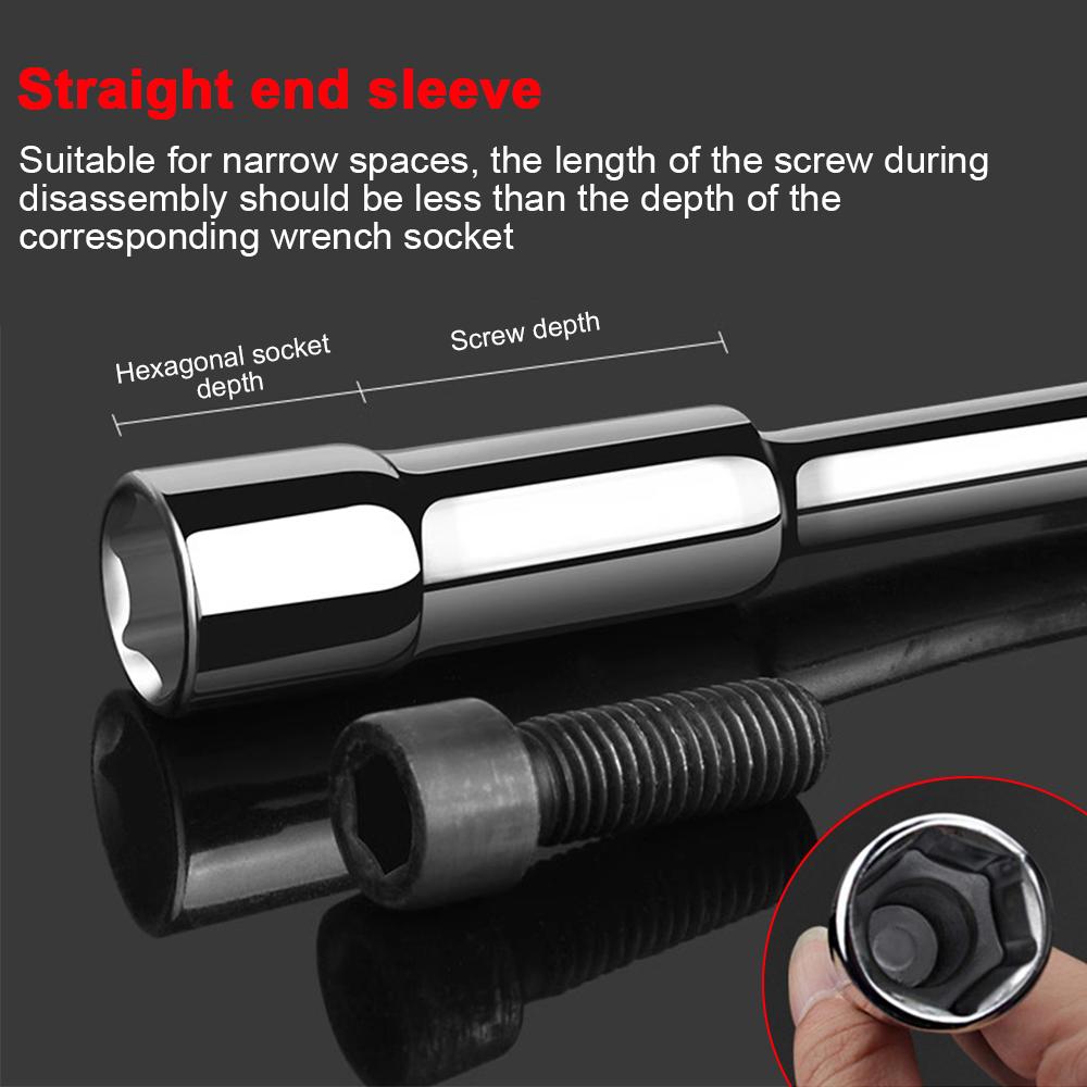 6Pcs L-Type Socket Wrench Double Head Pipe Socket Wrench Car Repair Pipe Socket for Mechanical Maintenance 7-Shaped Hex Spanner