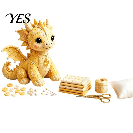 Kids Sea Animal Kit DIY Patchwork Doll Kit, Handmade Gnome Sewing Set Crafts for Home Decor, Fabric Cartoon Dragon Beginner