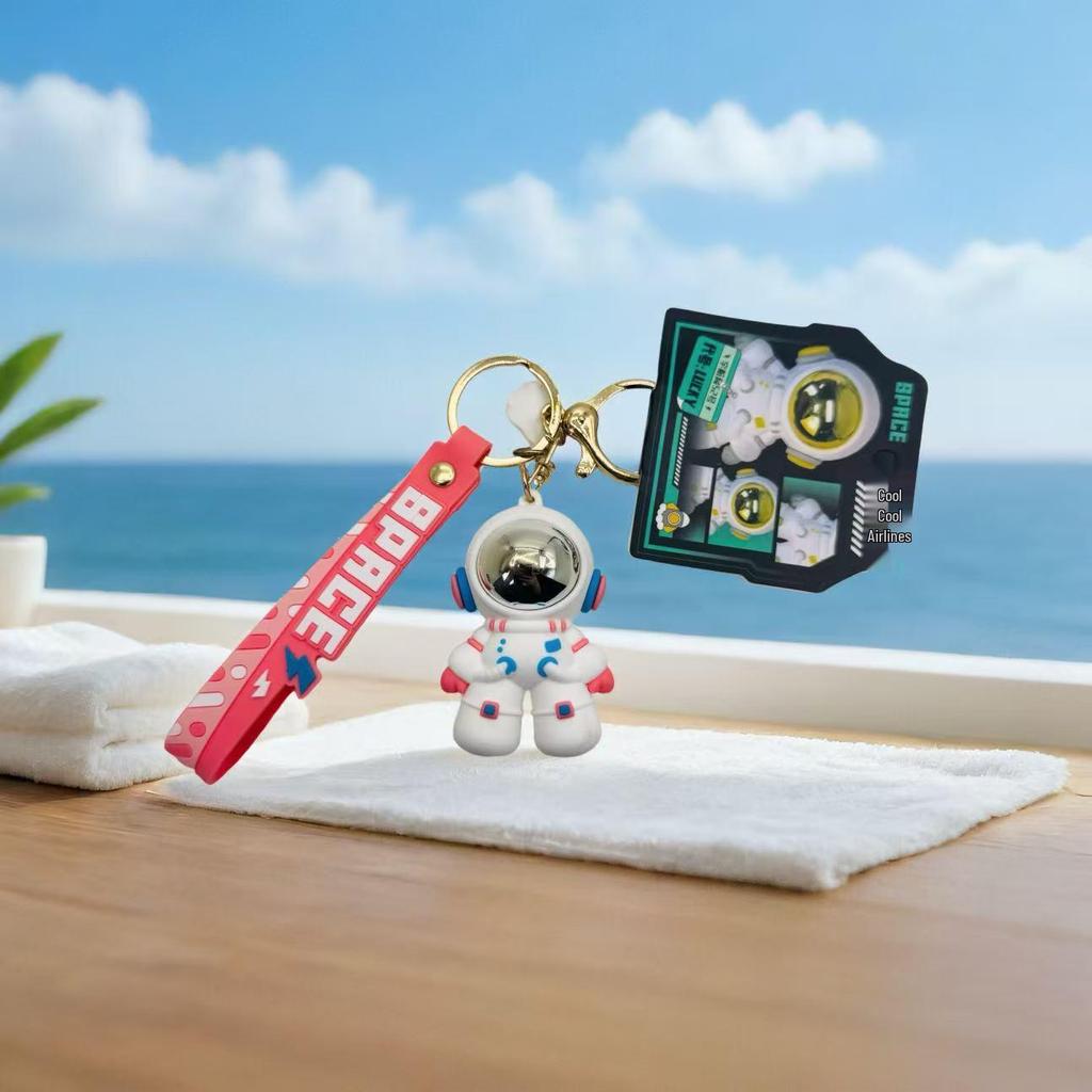 Genuine Astronaut Keychain: Adorable Spaceman Pendant for Couples, Car Keys, Backpacks, and Gifts
