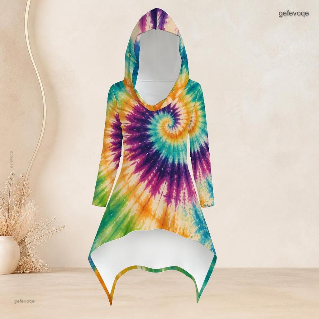 Women Plus Size Hooded Long Sleeve High Low Top Fitted Pants Green Beige Printed Two Piece Set