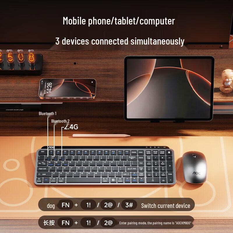 AOC KM600b Dual Mode Wireless Keyboard Mouse Combo