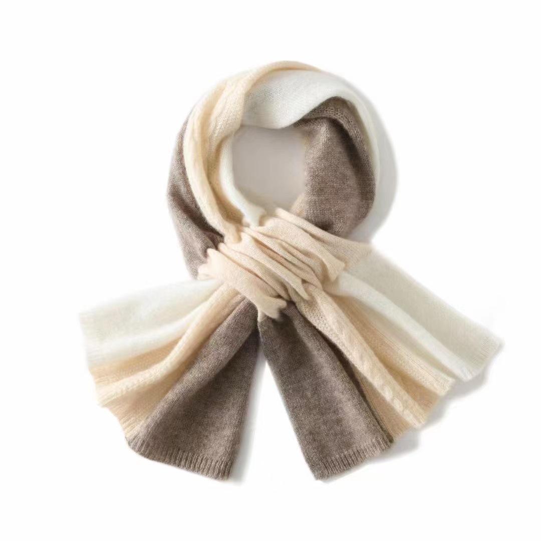 

Осень и Зима Новый Кашемировый Шарф Женский Короткий Стиль Теплая Защита Шеи Цветной Блок Вязаный Модный Перфорированный Многоцветный Маленький Шейный