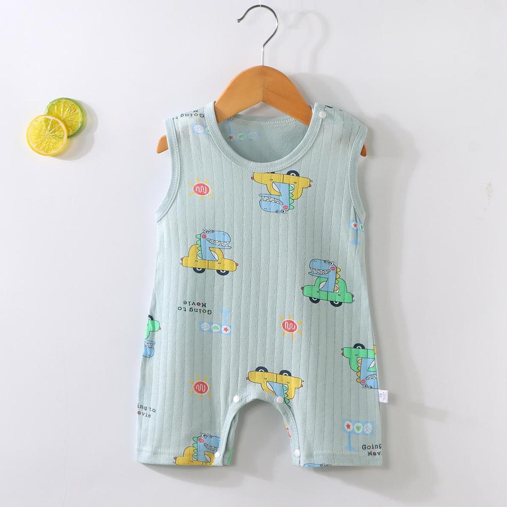 Zomer Romper Baby Koreaanse Stijl - Mouwloos Cartoon Katoenen Bodysuit