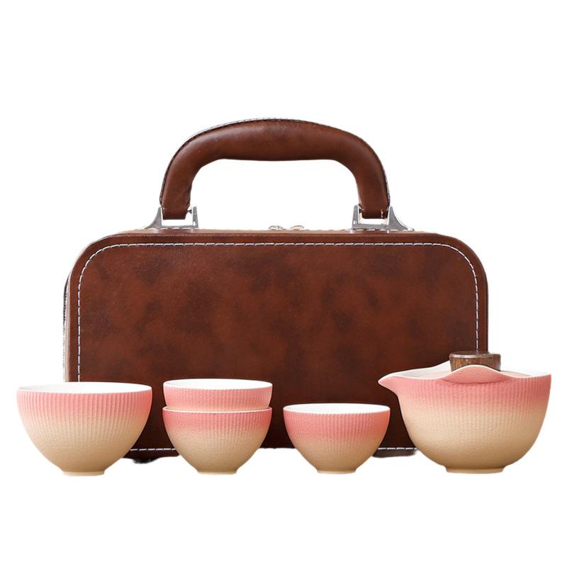National tide festival gifts gradual change ceramic teapot outdoor camping a pot of four cups travel tea set small set