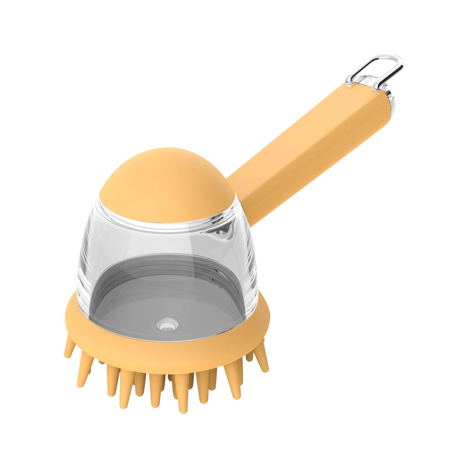 

Щетка для купания домашних животных, щетка для душа и массажа, расческа для вычесывания шерсти и инструмент для намыливания, щетка для груминга против вьющихся волос для ванн One Size жёлтый