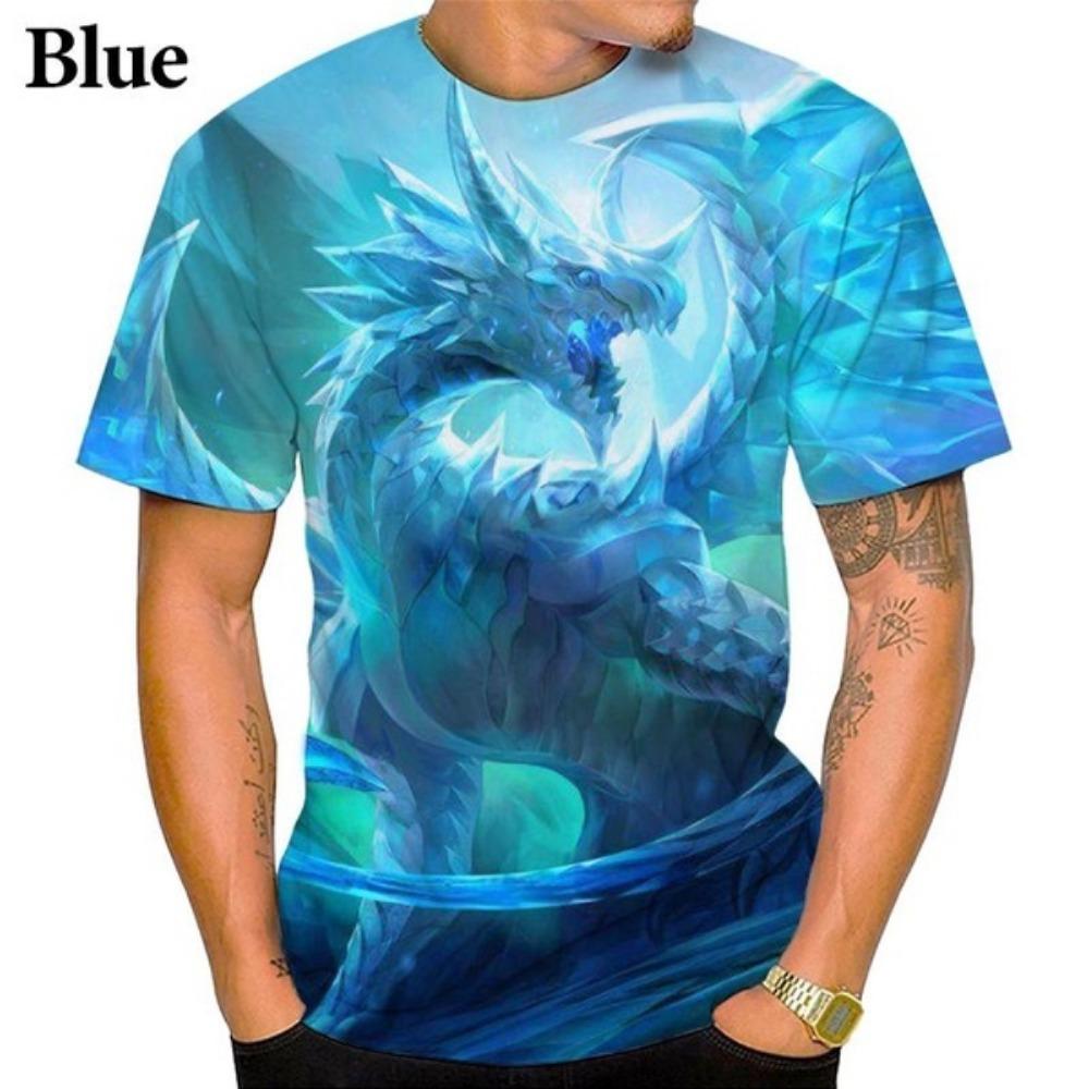 Summer Dragon 3D Printing Tshirts for Men Fashion Personality Cool Men's T-Shirts