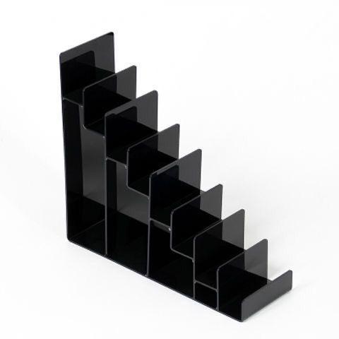 1-9 Tier Clear/Black Acrylic Riser Display Stand for Wallet,Makeup Organizer, Sunglasses,Women Handbag Rack Collection Holder