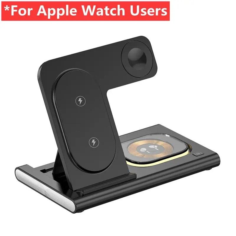 3 In 1 Wireless Charger Stand Pad For Samsung S22 S21 Galaxy Watch 5 4 Active Buds iPhone 15 14 13 12 11 Fast Charging Dock Station