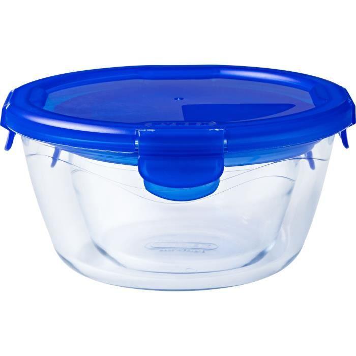 Lot De 3 Lunch Box - PYREX - Cook & Go - Verre - Rond - Couvercle Hermétique - 0,7 L