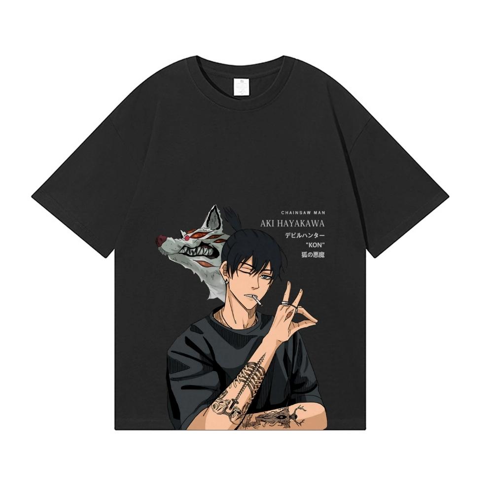 

Chainsaw Man Aki Hayakawa Japanese Style Classic Tee High-quality Streetwear T-shirt Suitable for Both Men Women S