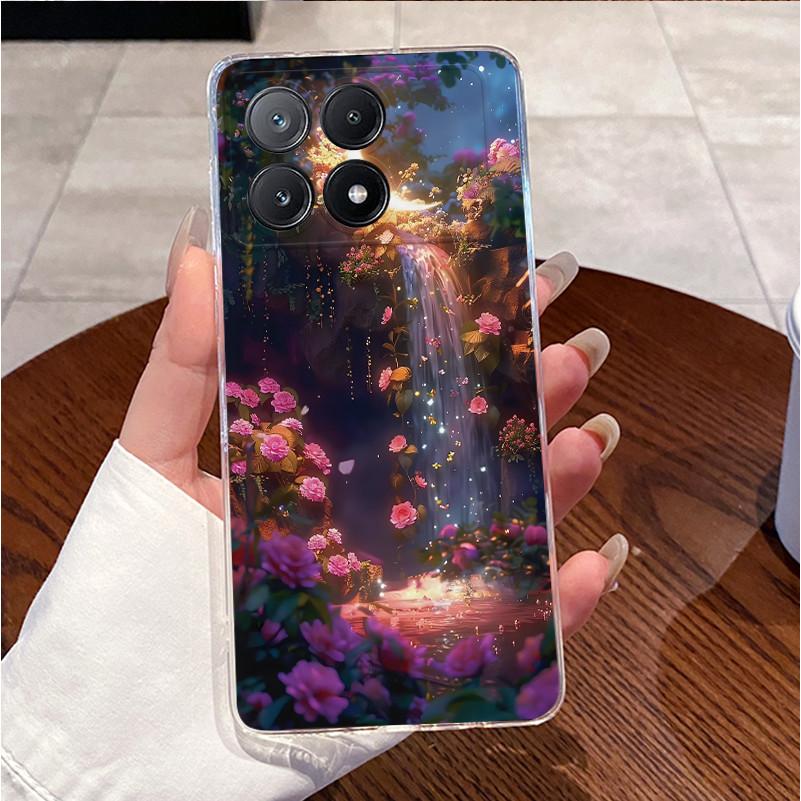 Case Poco X6 Pro 5G/Poco X6 5G Clear Luxury Cute Love Rabbit Funny Soft Silicone Phone Case PocoX6 X6Pro Transparent Back Cover